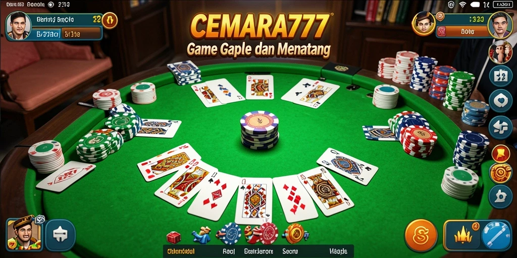 Screenshot gameplay CEMARA777 menampilkan suasana seru permainan Gaple.