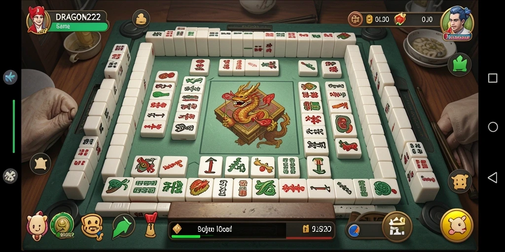 Tampilan gameplay Mahjong yang menarik di DRAGON222.