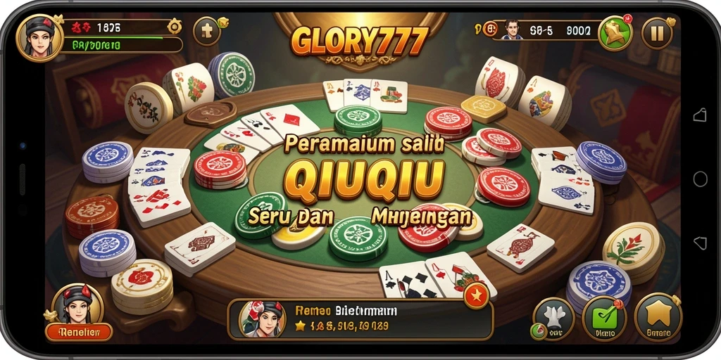 Tangkapan layar gameplay GLORY777 menampilkan aksi QiuQiu yang seru.