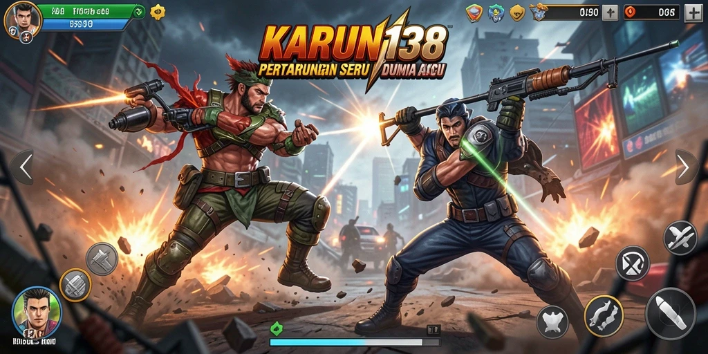 Tangkapan layar utama KARUN138 menunjukkan aksi pertarungan mendebarkan.