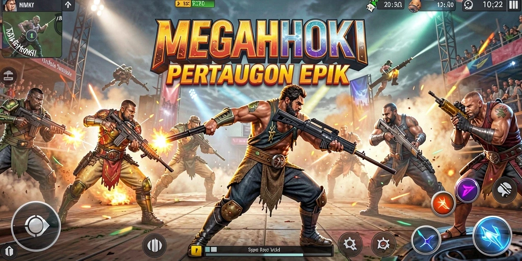 Tampilan gameplay seru di dunia Battle Royale MEGAHOKI.