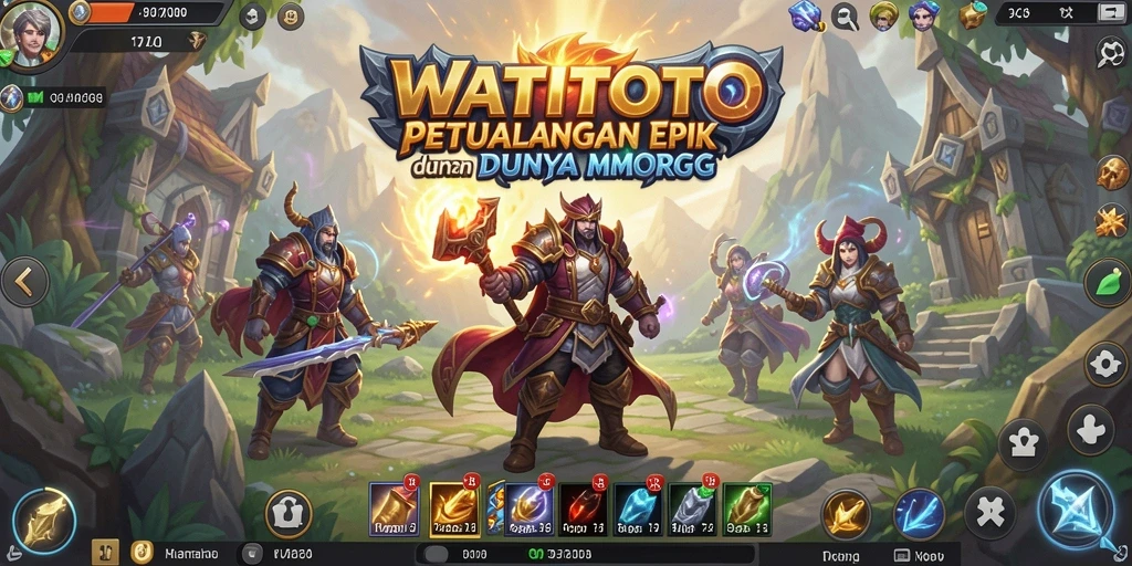 Screenshot gameplay WATITOTO yang menunjukkan pertempuran epik.