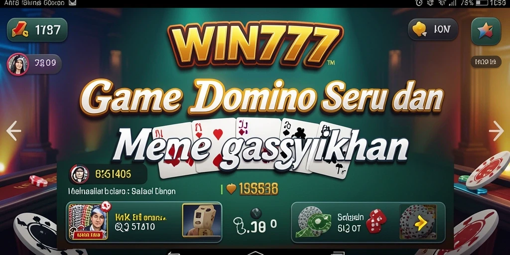 Screenshot utama WIN777 menampilkan serunya permainan domino.